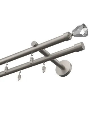 Profilová hliníkova garniža dvojitá Elegant satin Crystal cone