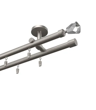 Profilová hliníkova garniža stropná dvojitá Elegant satin Crystal cone