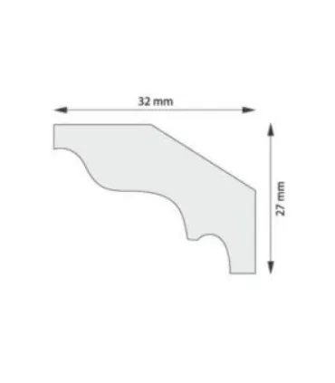 Dekoratívna lišta na strop NM35 200 x3.2x3.7 cm DSM