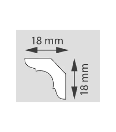 Dekoratívna lišta na strop NC30 200x1,8x1,8 cm DSM