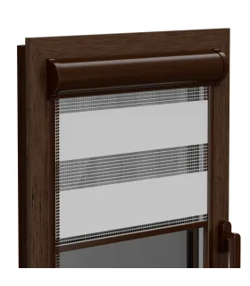 Roleta Deň a Noc v hlinikovej hnedej kazete Elite séria škandinávska biela