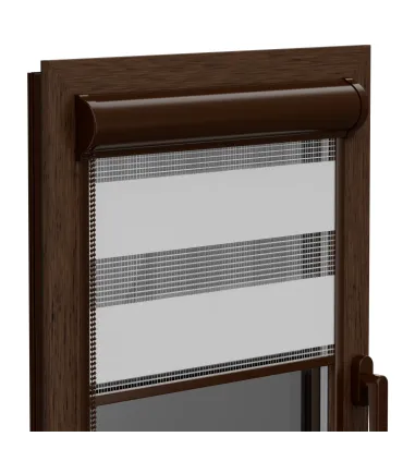 Roleta Deň a Noc v hlinikovej hnedej kazete Elite séria škandinávska biela