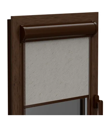 Roleta Termo (termoizolačna) v hlinikovej hnedej kazete Elite plus séria Sivý mramor