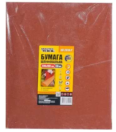 Vodotesný brúsny papier 20ks MASTERTOOL P180 230x280 mm 08-2618-Р