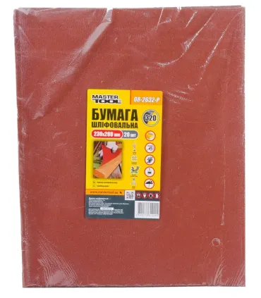 Vodotesný brúsny papier 20ks MASTERTOOL P320 230x280 mm 08-2632-Р