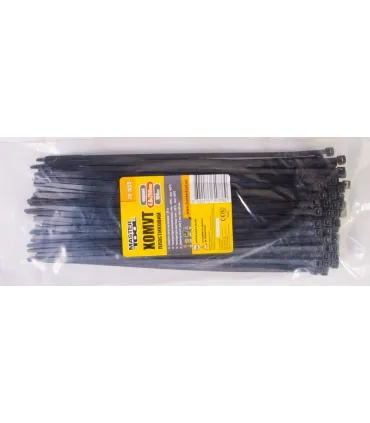 Páska sťahovacia MASTERTOOL na káble, nylon 4,8*250 mm, čierna 100 ks balenie 20-1855