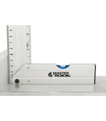 Uholník stolársky hliníkový MASTERTOOL 250 mm, libely 0,5 mm/m 0,03° 30-4250