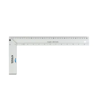 Uholník stolársky hliníkový MASTERTOOL 350 mm, libely 0,5 mm/m 0,03° 30-4350