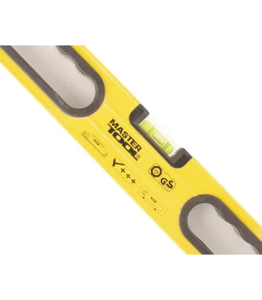 Vodováha hliníková MASTERTOOL PROFI stavebná 60 cm 3 libely 0,5 mm/m 0,03° gumový úchyty 36-0603