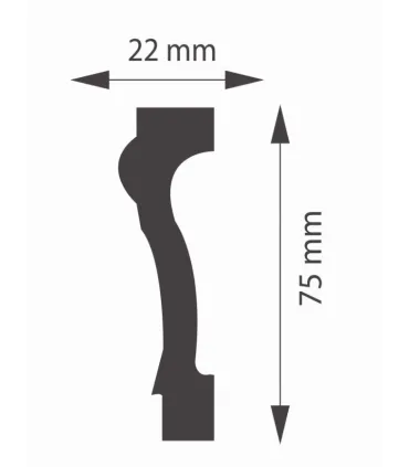 Dekoratívna lišta na stenu DMS WD07A 200 x 7.5 cm