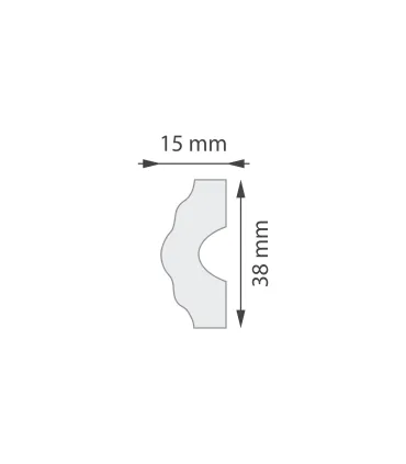 Dekoratívna lišta na strop NI40 200 x 3,8 x 1,5 cm DSM