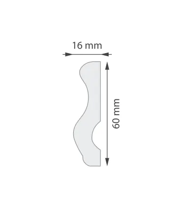 Dekoratívna lišta na strop NI60 200 x 6 x 2 cm DSM