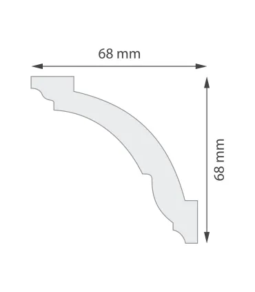 Dekoratívna lišta na strop NAS 200 x 6,8 x 6,8 cm DSM