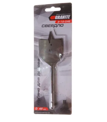 Vŕtak do dreva GRANITE plochý 45*152 mm 1/4" šesťhranná stopka 2-12-045