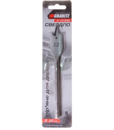 Vŕtak do dreva GRANITE plochý 22*152 mm 1/4" šesťhranná stopka 2-12-022