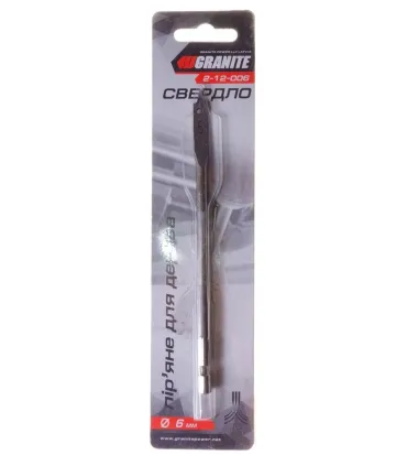 Vŕtak do dreva GRANITE plochý 6*152 mm 1/4" šesťhranná stopka 2-12-006