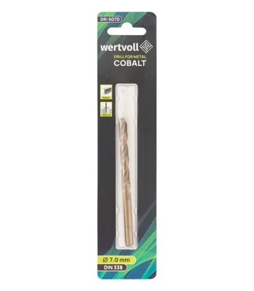 Vrták do kovu WERTVOLL HSS COBALT 7,0х109 mm DIN338 DR-5070