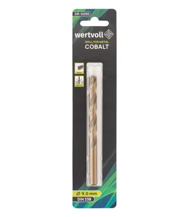 Vrták do kovu WERTVOLL HSS COBALT 9,0х125 mm DIN338 DR-5090