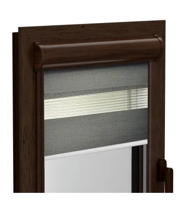 Roleta Deň a Noc v hlinikovej hnedej kazete Elite séria štýlový antracit