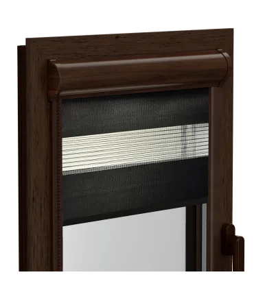 Roleta Deň a Noc v hlinikovej hnedej kazete Elite séria čierna hodvábna