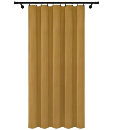 Velúrový záves na riasiacej páske  farba Horčicová