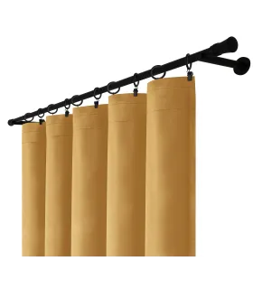 Velúrový záves na riasiacej páske  farba Horčicová