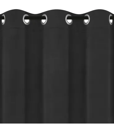 Velúrový záves s krúžkami farba Čierna