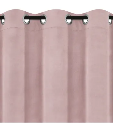 Velúrový záves s krúžkami farba Púdrová