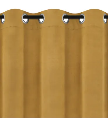 Velúrový záves s krúžkami farba Horčicová