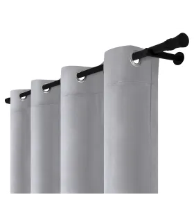 Velúrový záves s krúžkami farba Sivá