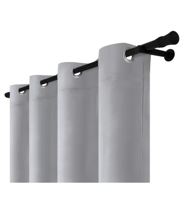 Velúrový záves s krúžkami farba Sivá