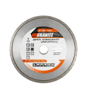Kotúč diamantový GRANITE UNIVERSAL 180*2,4 mm 22-24% 8600 ot./min 9-05-180