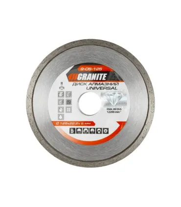 Kotúč diamantový GRANITE UNIVERSAL 125*2 mm 22-24% 12200 ot./min 9-05-125